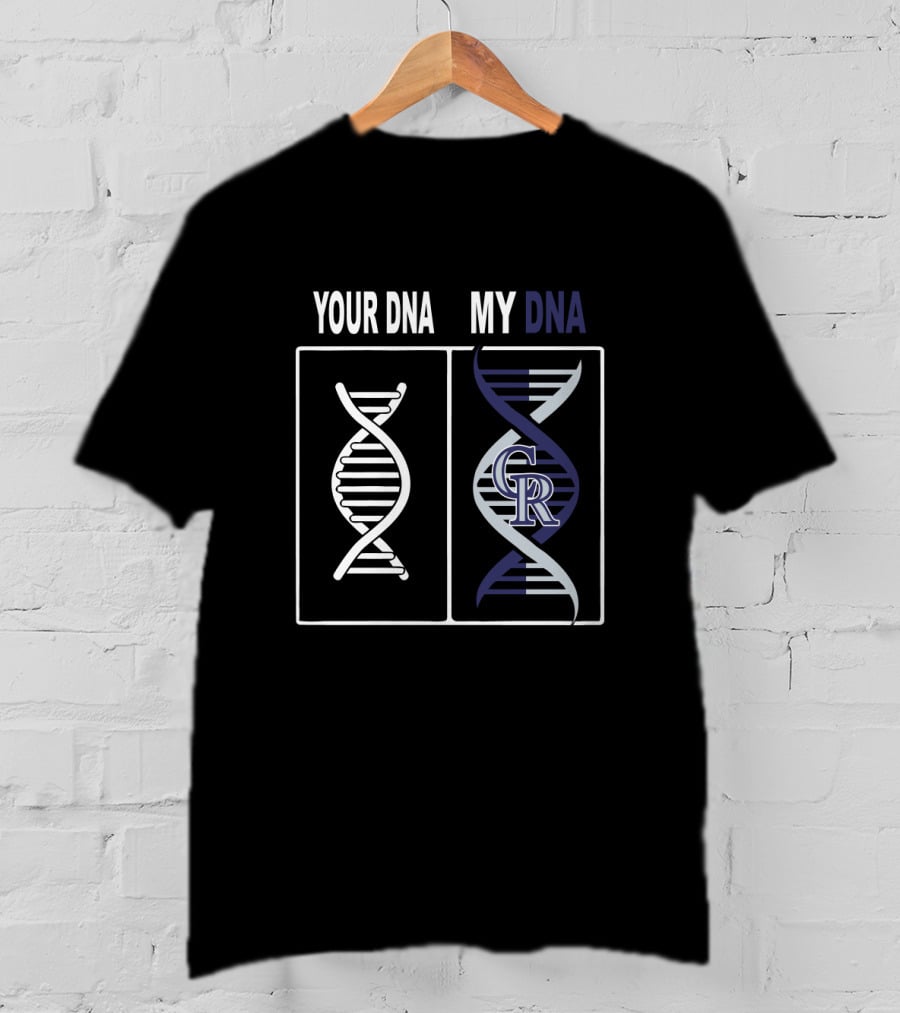 Your Dna My Dna Colorado Rockies CR Logo DNA Strands T-Shirt