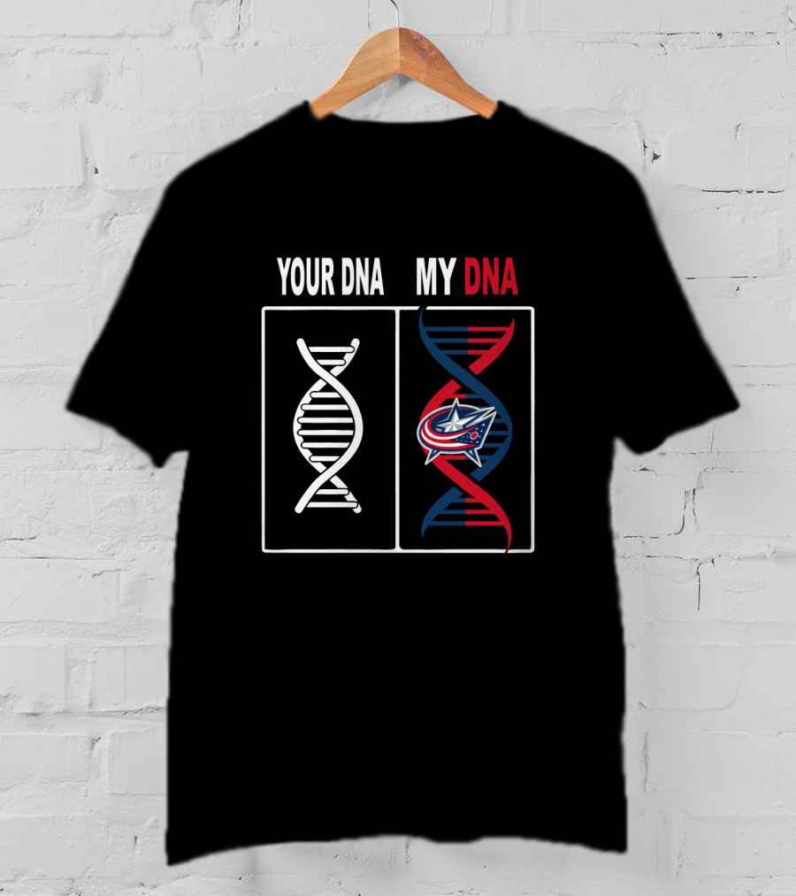 Your DNA My DNA Columbus Blue Jackets Logo DNA Strands Representation T-Shirt