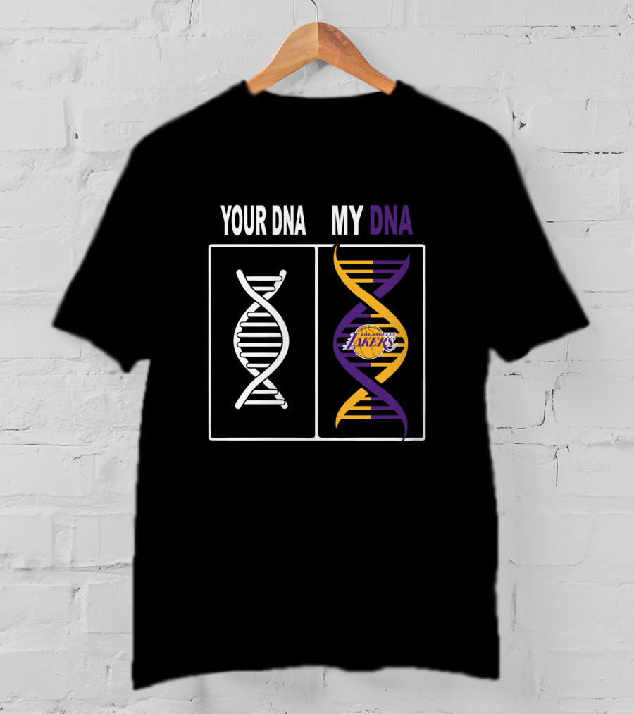 Your Dna My Dna Los Angeles Lakers Fan Symbolic Dna Double Helix T-Shirt