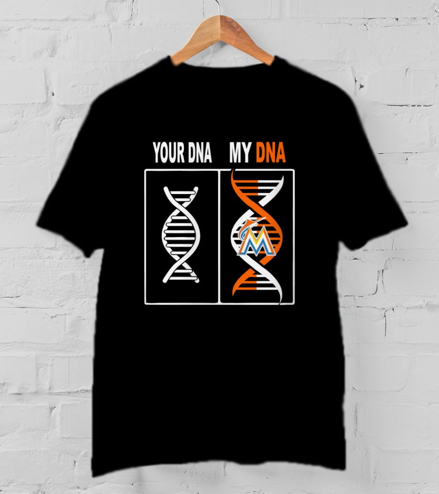 Miami Marlins DNA Double Helix Logo Your DNA My DNA T-Shirt