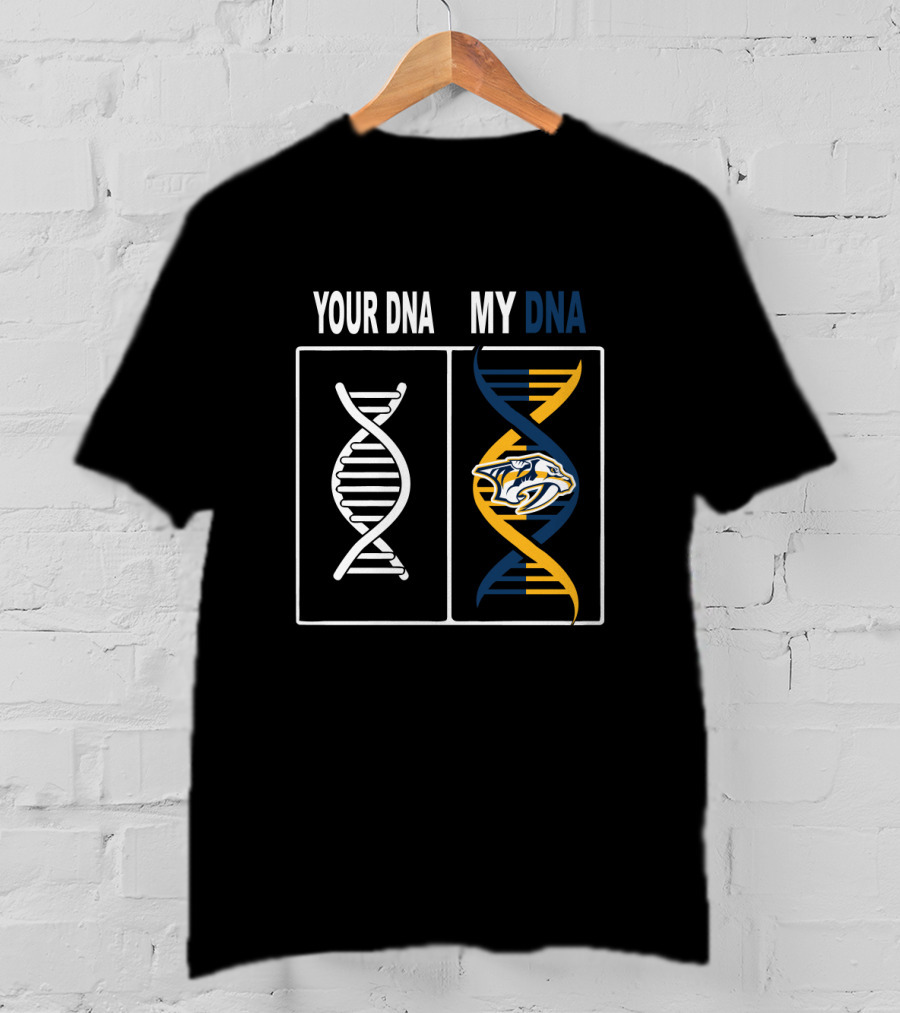 Your DNA My DNA Nashville Predators Logo DNA Strands T-Shirt