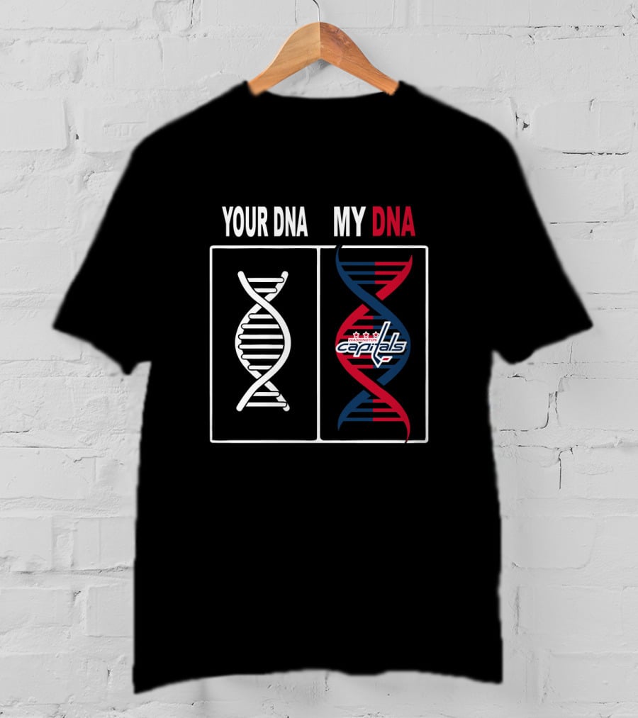 Your DNA My DNA Washington Capitals With Red Blue Logo And Hockey DNA Helix T-Shirt