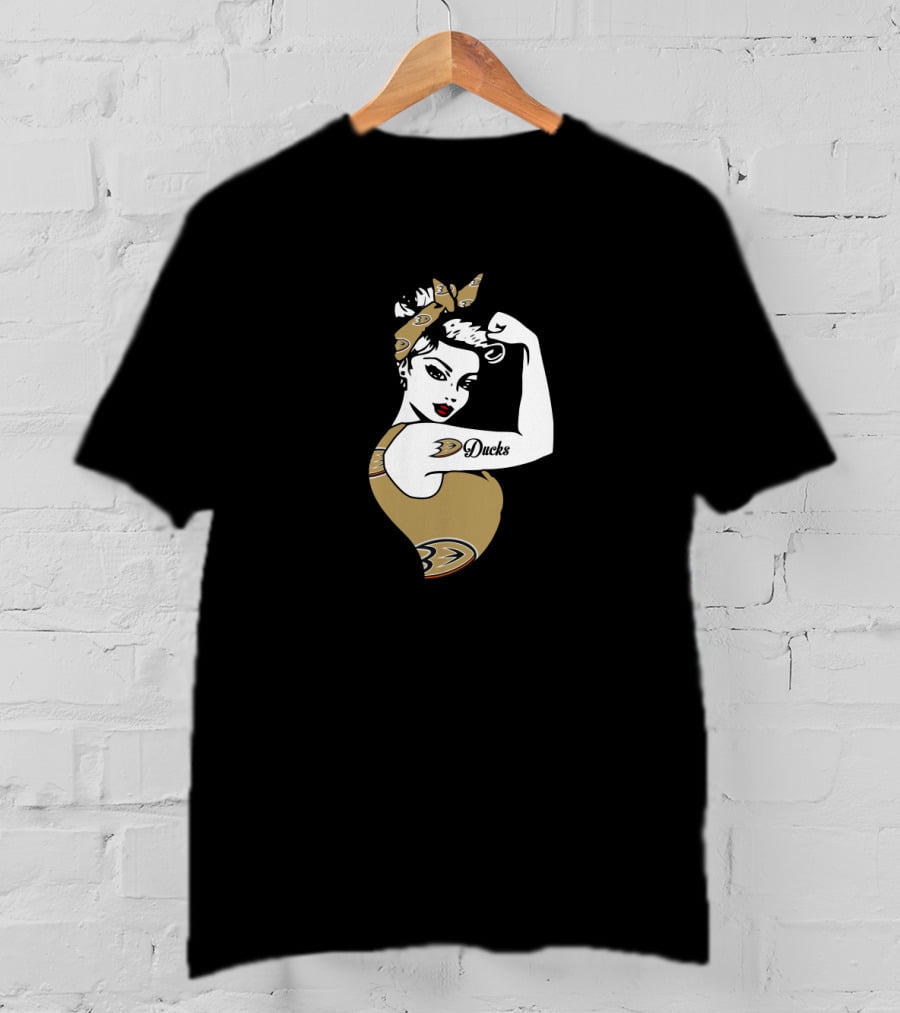 Anaheim Ducks Unbreakable Strong Girl Rosie The Riveter T-Shirt