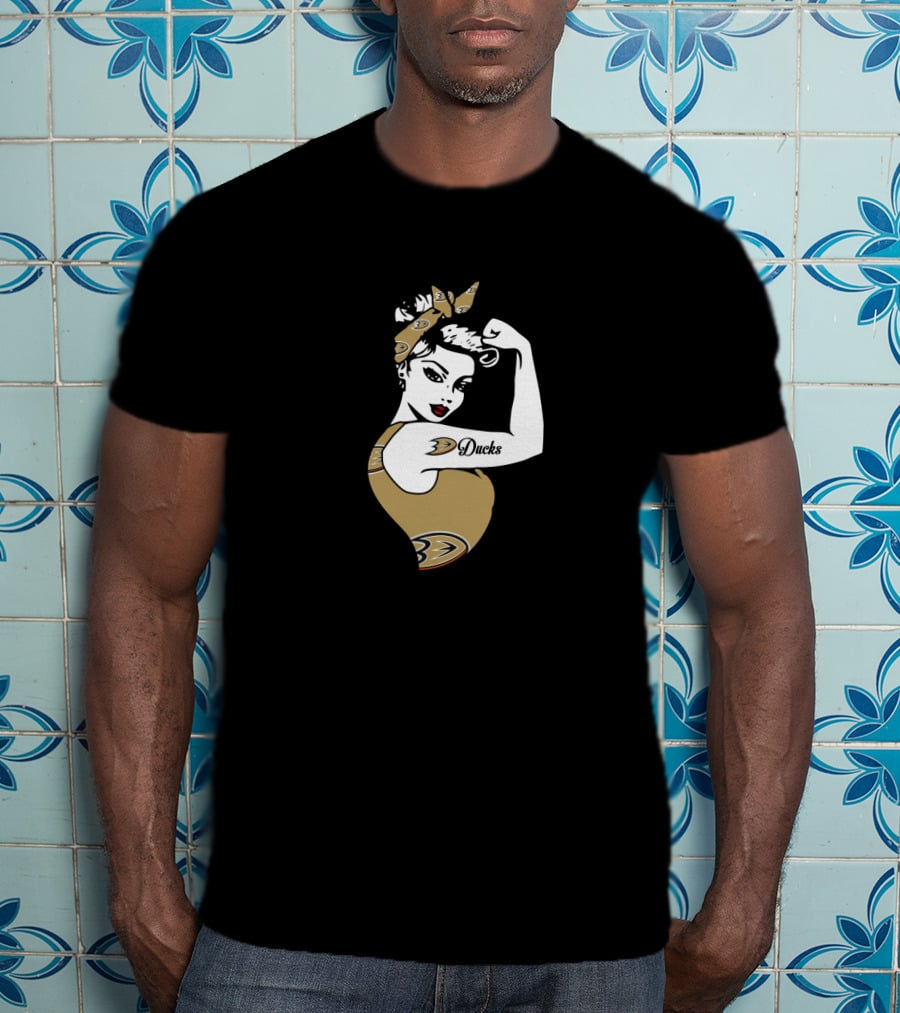Anaheim Ducks Unbreakable Strong Girl Rosie The Riveter T-Shirt