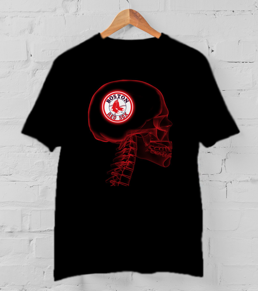 Boston Red Sox Logo Inside Skull Renders Team On My Brain T-Shirt