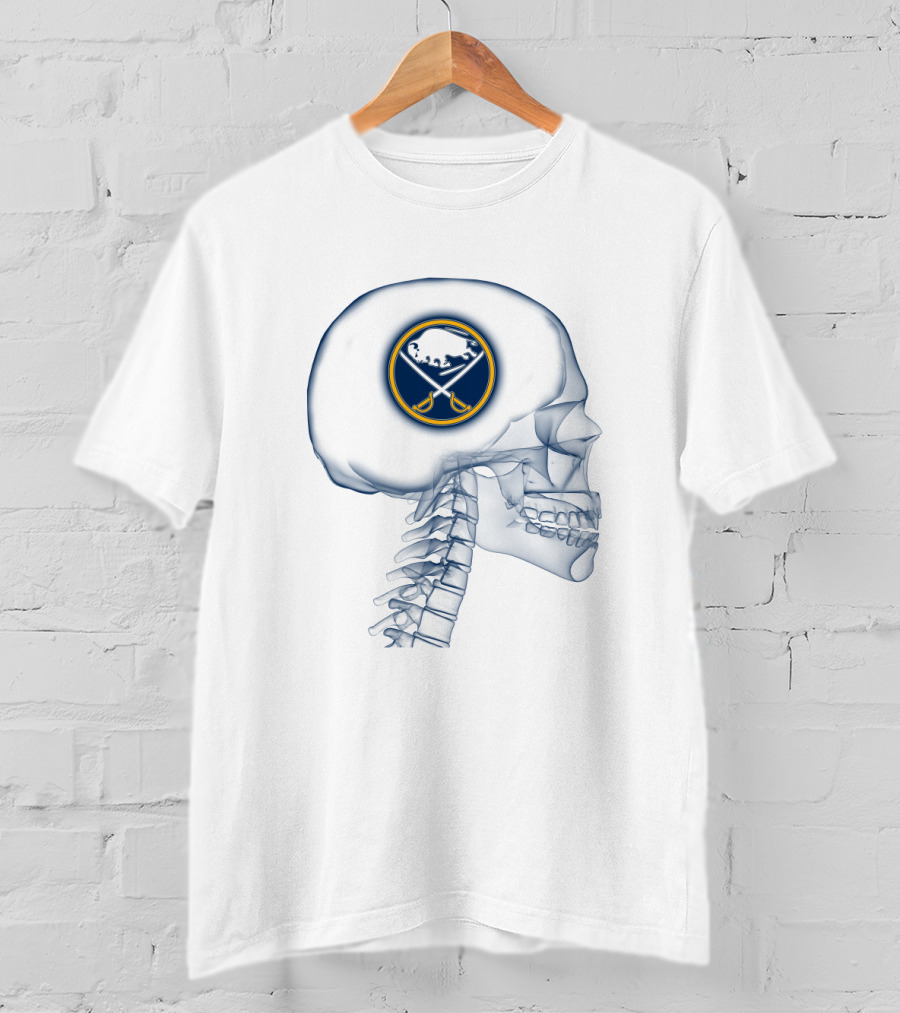 Buffalo Sabres Logo Inside Skull T-Shirt