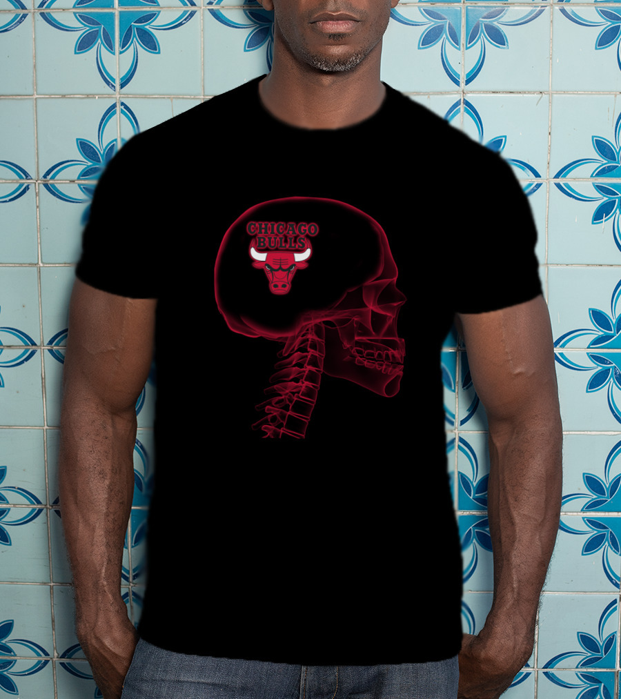 Chicago Bulls Skull Brain Halloween Fans T-Shirt
