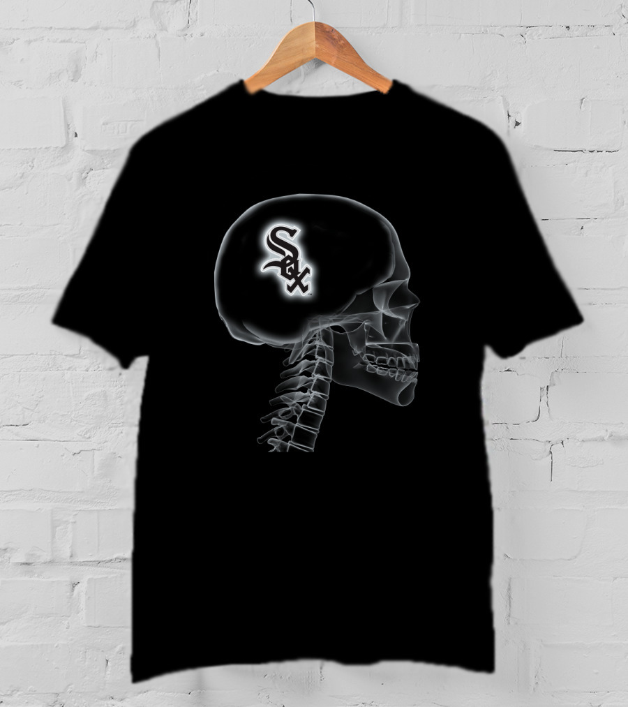 Chicago White Sox Logo Embedded In Skull X-Ray T-Shirt