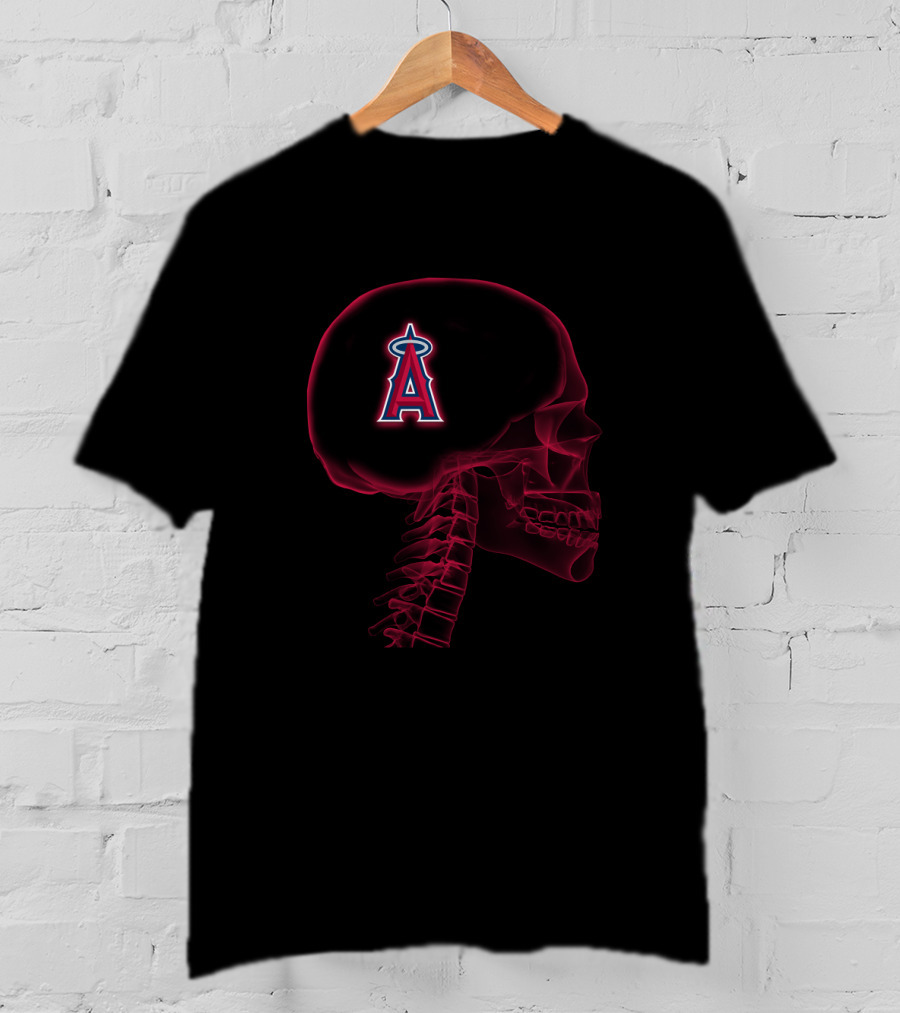 Los Angeles Angels Logo In Brain X-Ray T-Shirt