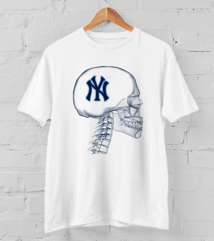 New York Yankees Logo Inside Skull X-Ray Brain T-Shirt