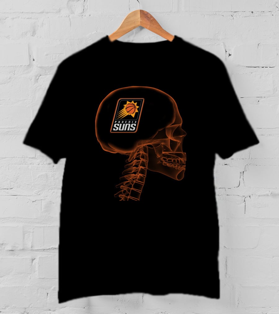 Phoenix Suns Halloween Brain Skeleton For Fans T-Shirt