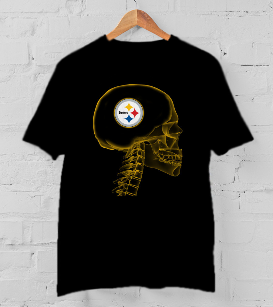 Pittsburgh Steelers Logo In Skull Halloween T-Shirt