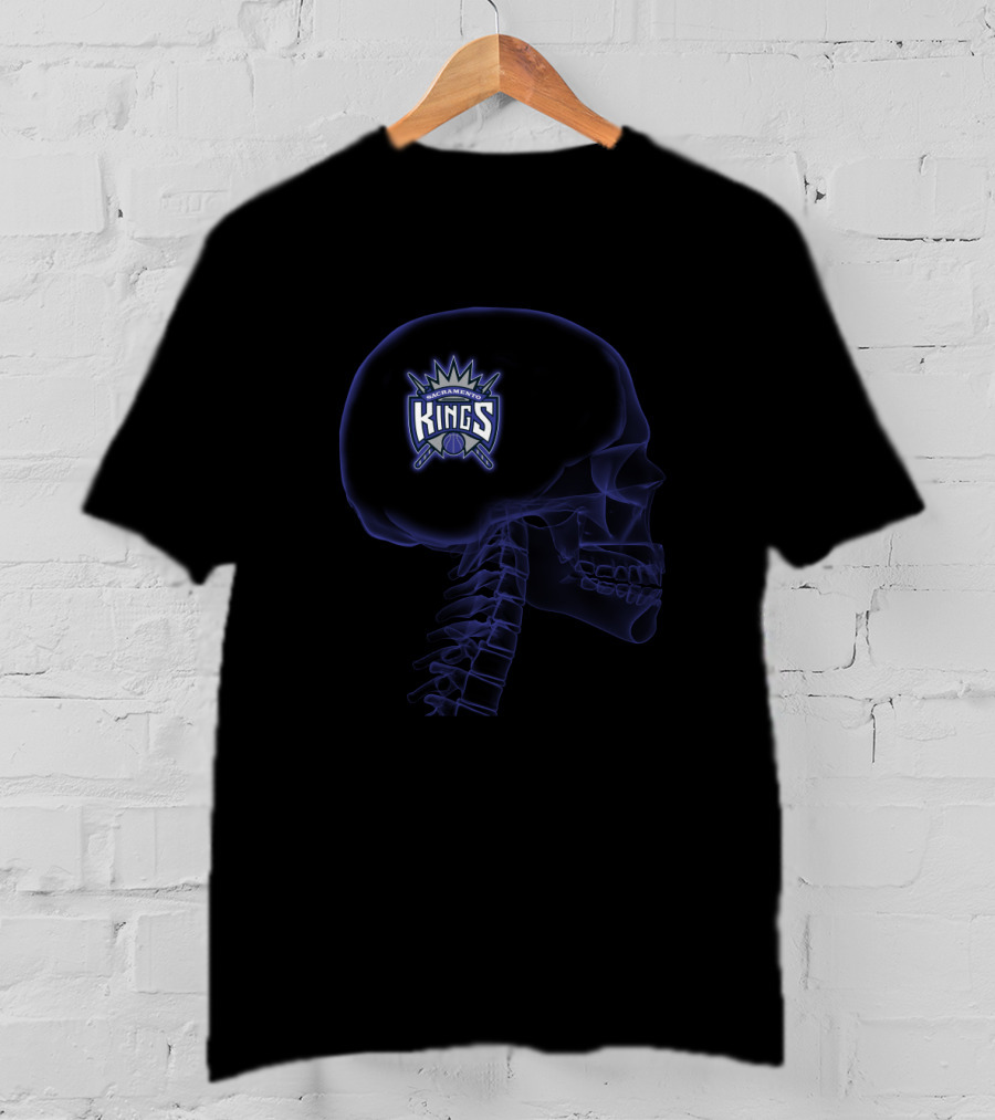 Sacramento Kings Logo In Skull Brain Halloween Theme T-Shirt