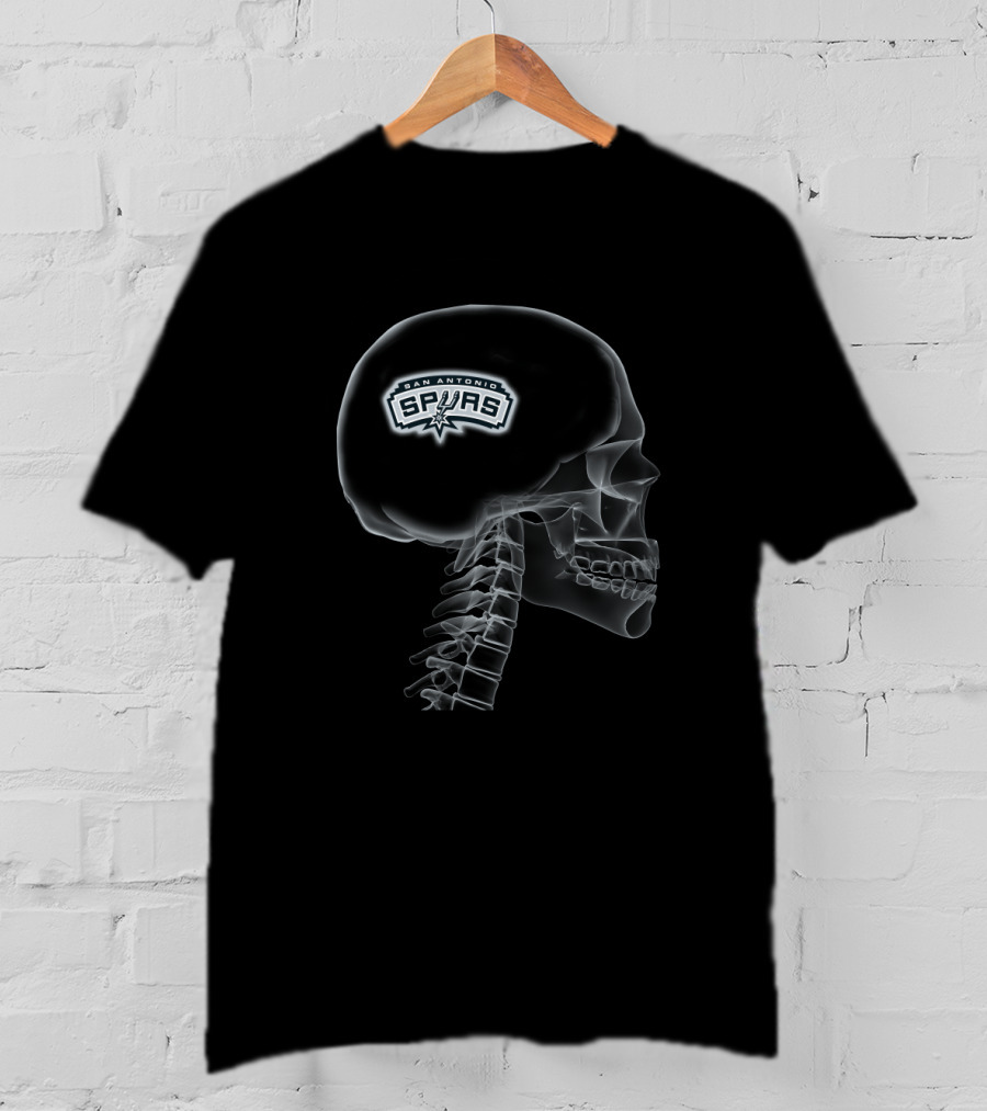 San Antonio Spurs Skull Brain Halloween Theme T-Shirt