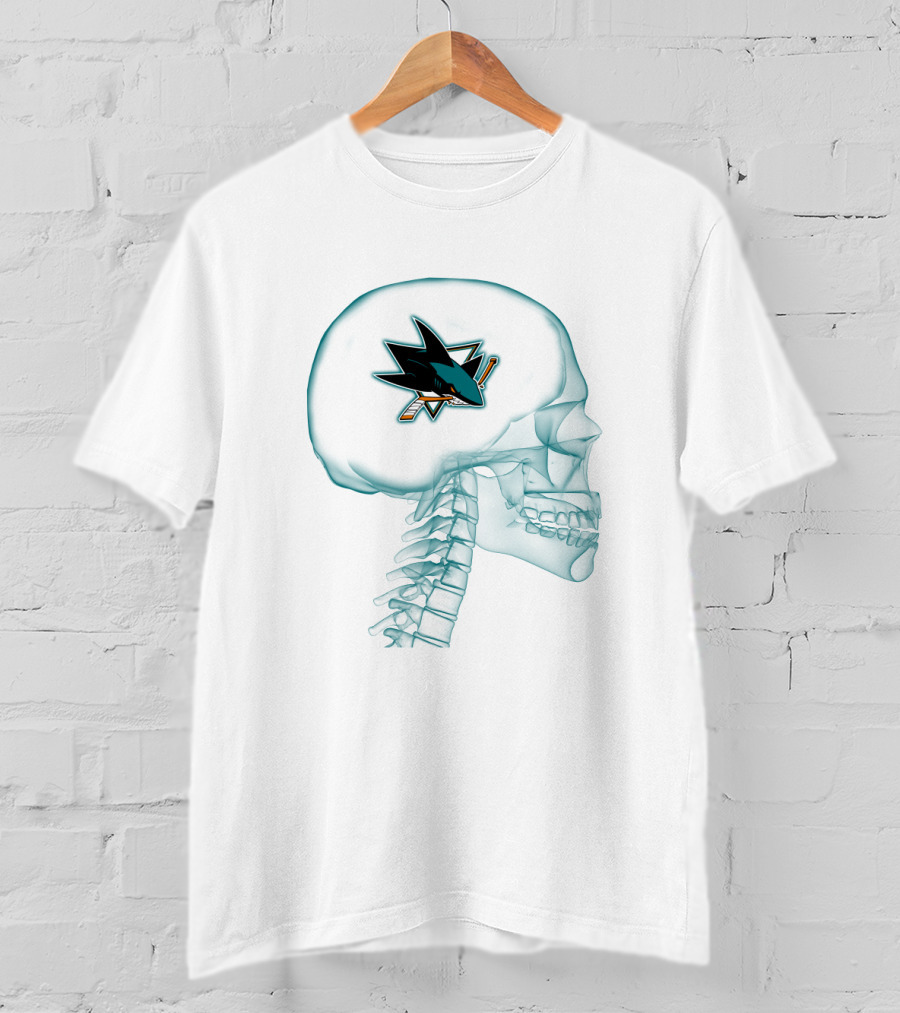 San Jose Sharks Logo Inside X-Ray Brain Concept T-Shirt