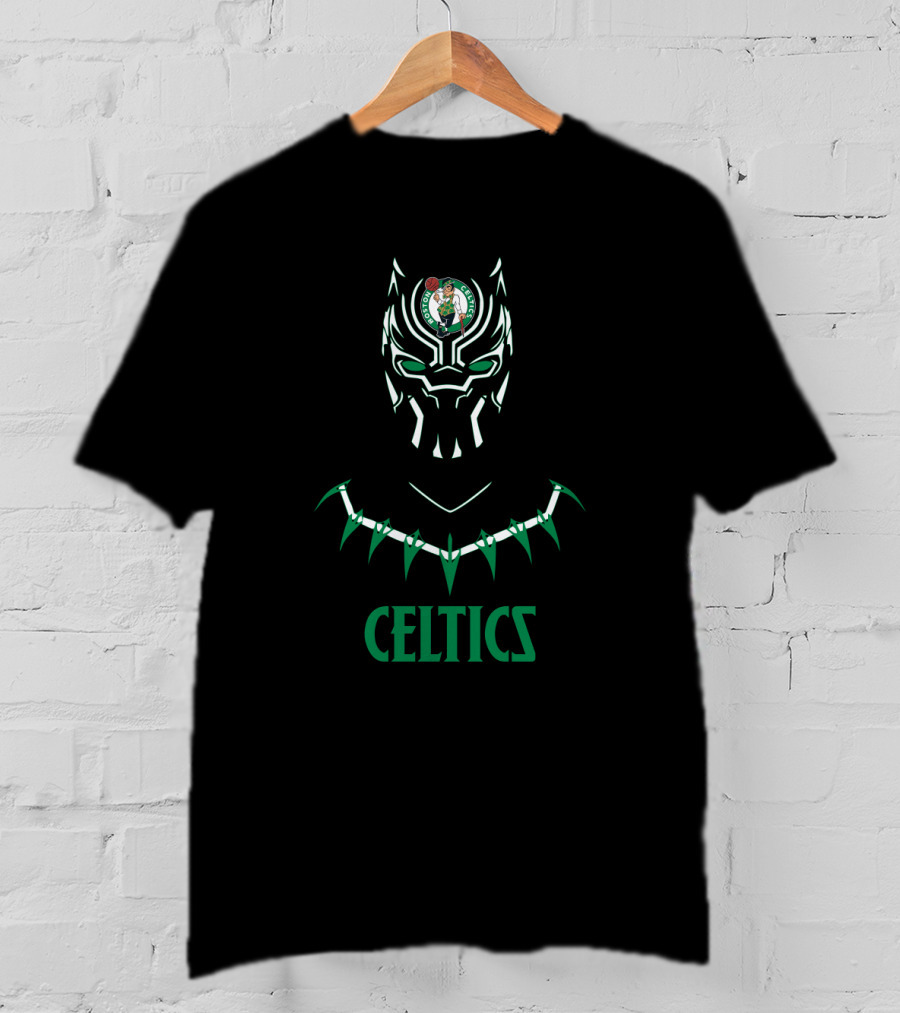 Boston Celtics Black Panther Fan Crossover Theme T-Shirt