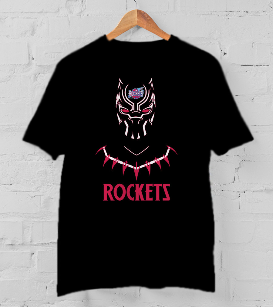 Rockets Black Panther Fans Houston Basketball Superhero Fusion T-Shirt