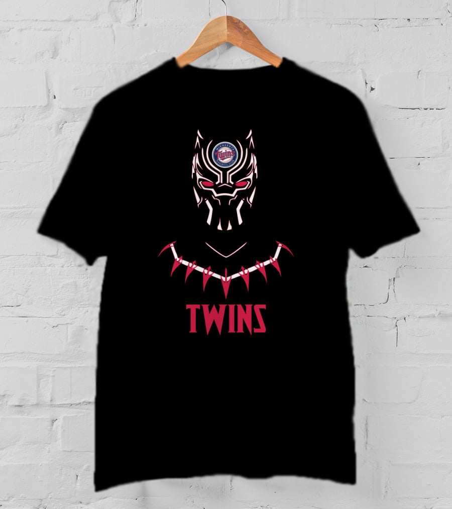 Black Panther Minnesota Twins Fans Fusion T-Shirt
