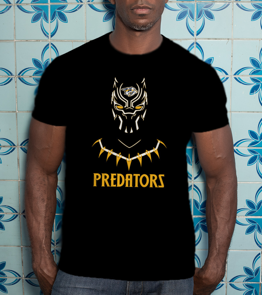 Nashville Predators Fan Featuring Black Panther Inspired T-Shirt