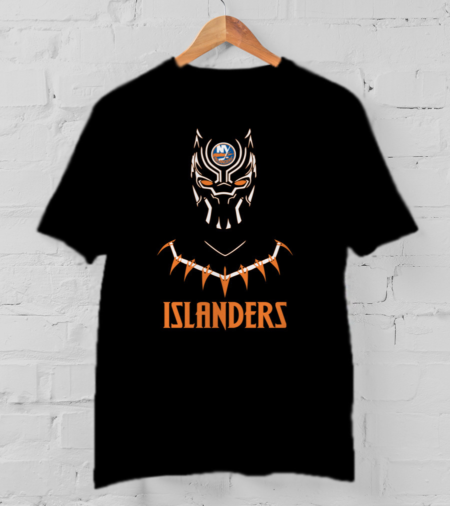 Black Panther Meets New York Islanders Fans T-Shirt