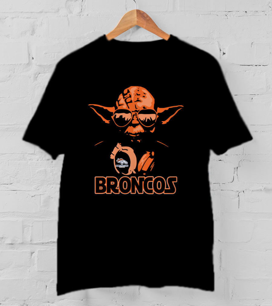 Yoda Broncos Sunglasses Fan With Denver T-Shirt