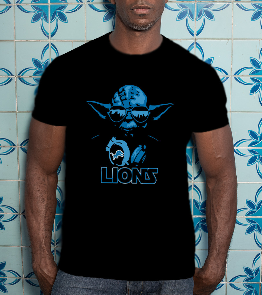 Yoda Detroit Lions Fans Star Wars-Style T-Shirt
