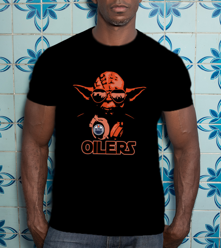 Yoda Star Wars Edmonton Oilers NHL Fan Crossover T-Shirt