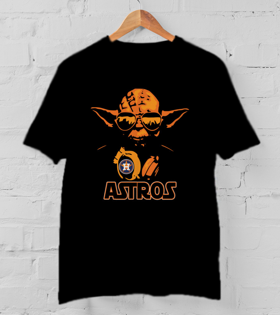 Yoda Astros Fan Art Featuring Houston Baseball T-Shirt