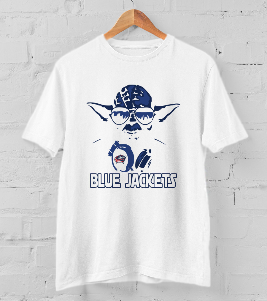 Yoda Star Wars Fan Art Featuring Columbus Blue Jackets Team Supporters T-Shirt