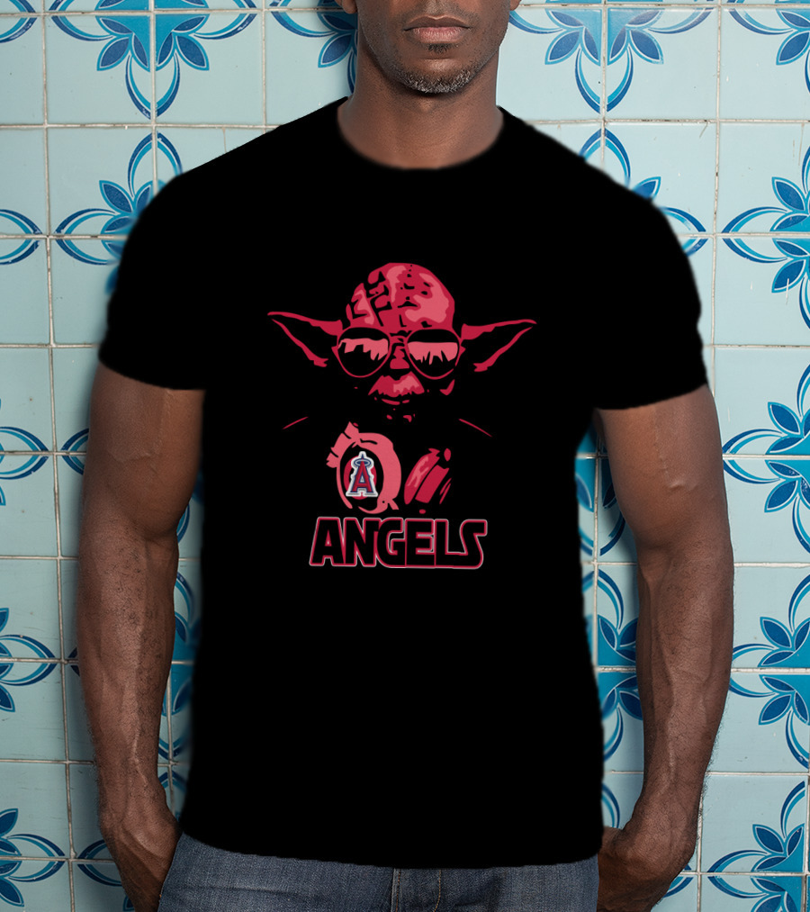 Yoda Star Wars Los Angeles Angels Fans Jedi Baseball Crossover T-Shirt