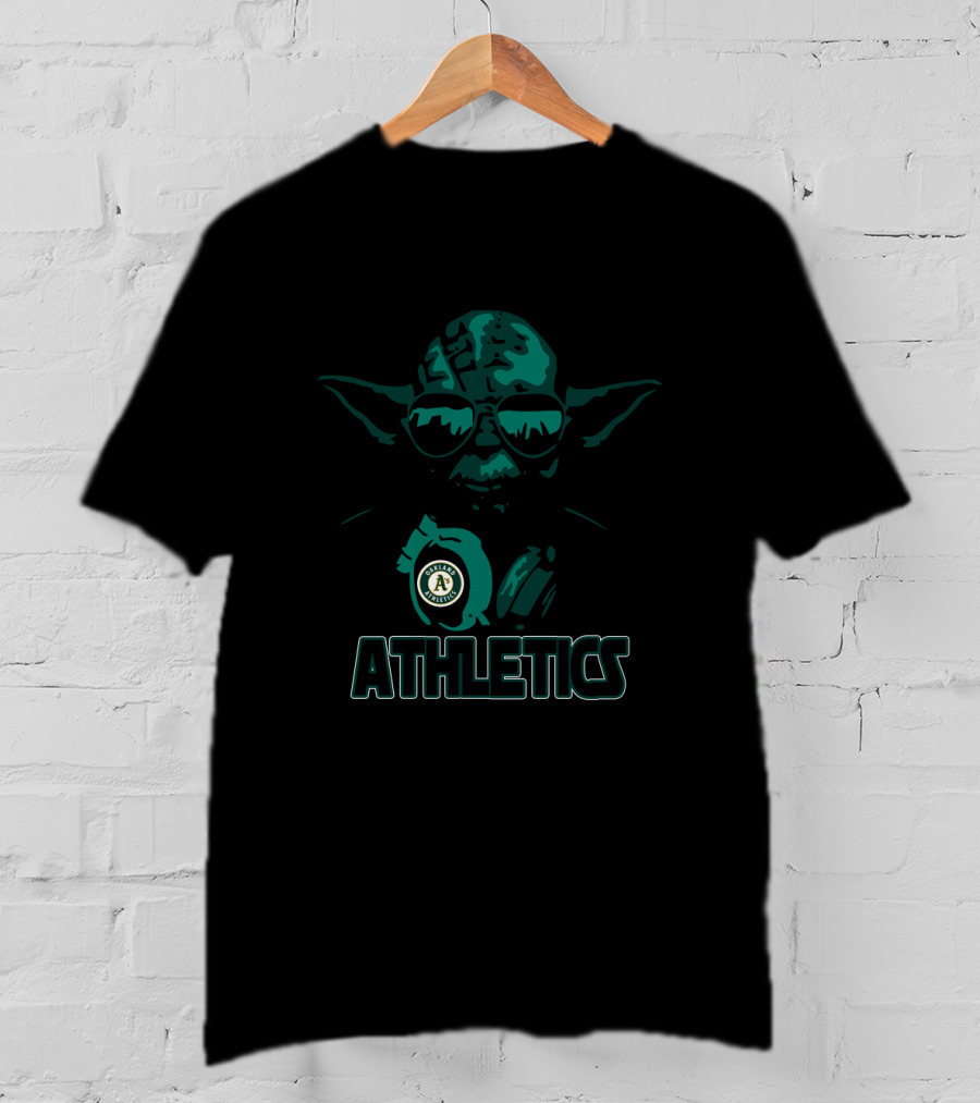 Yoda Oakland Athletics Fans Star Wars Style With A's T-Shirt