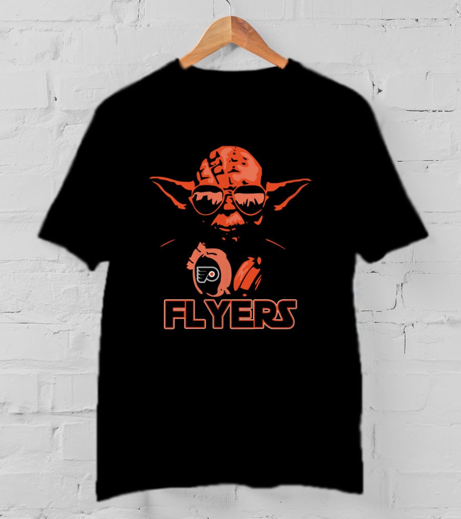 Philadelphia Flyers Fans Yoda Star Wars Logo Mashup T-Shirt