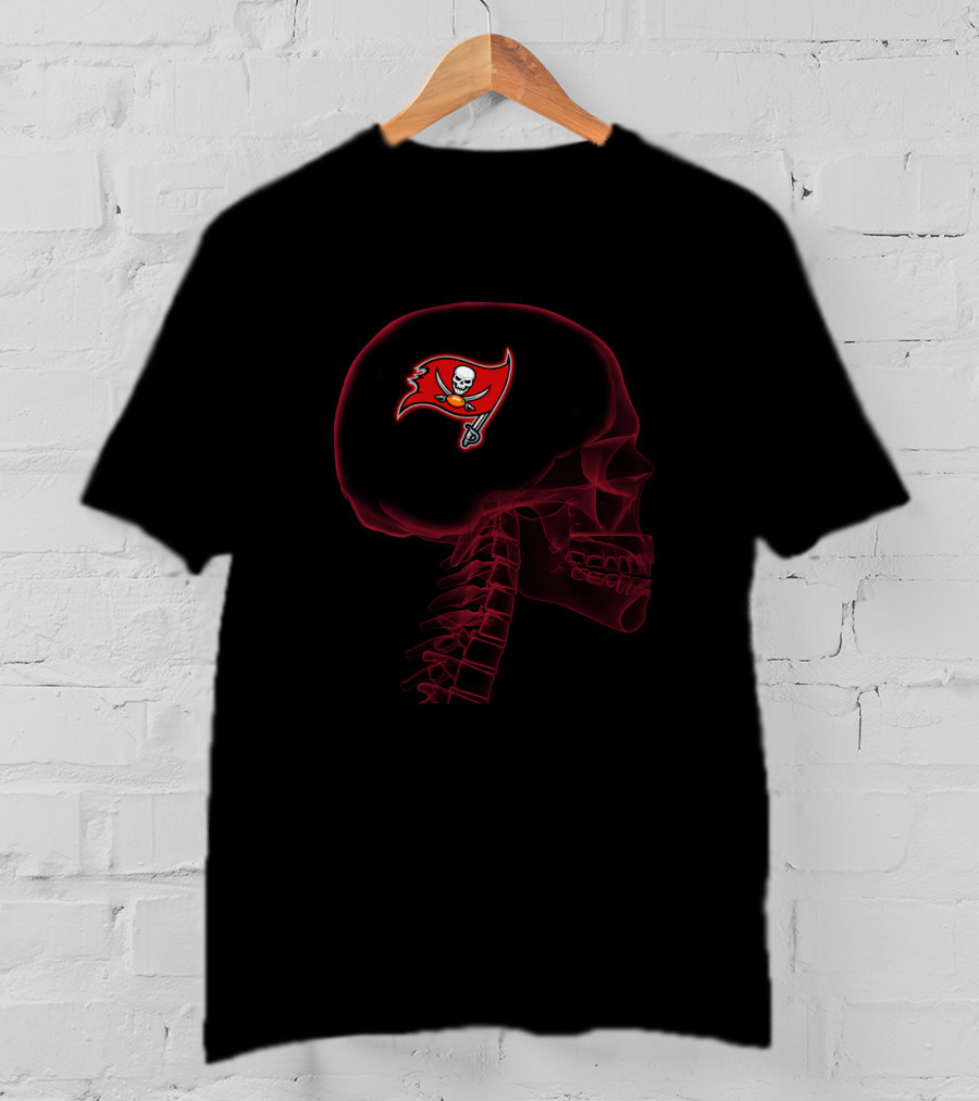 Tampa Bay Buccaneers Halloween Skull Brain T-Shirt