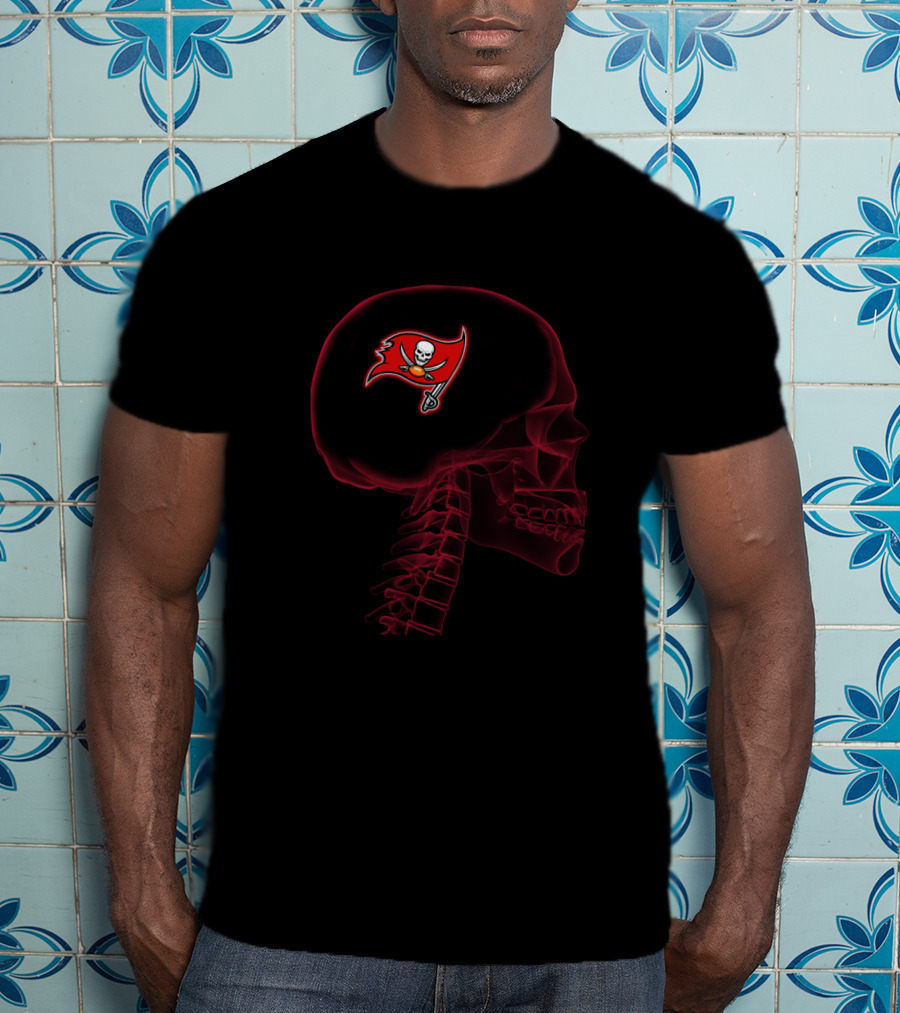 Tampa Bay Buccaneers Halloween Skull Brain T-Shirt