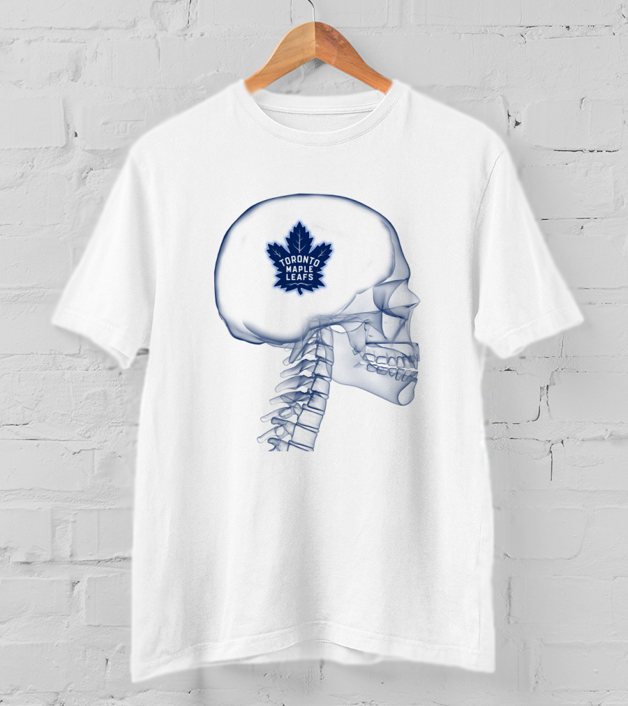 Toronto Maple Leafs Inside My Skull Brain Skeleton T-Shirt