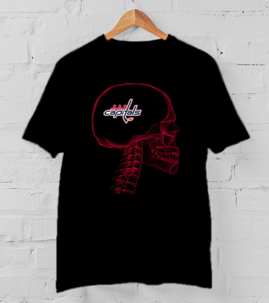 Washington Capitals Logo Inside Skull X-Ray Effect T-Shirt