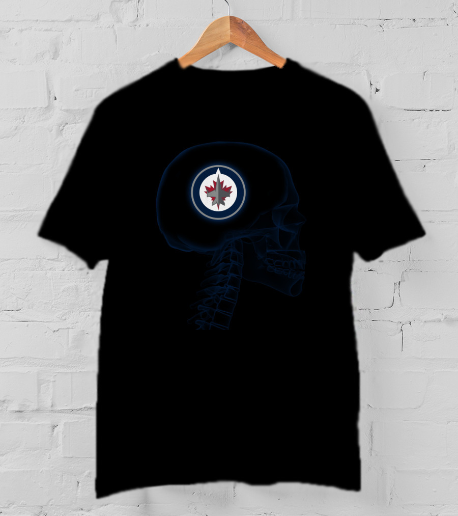 Winnipeg Jets Brain Logo Skull T-Shirt
