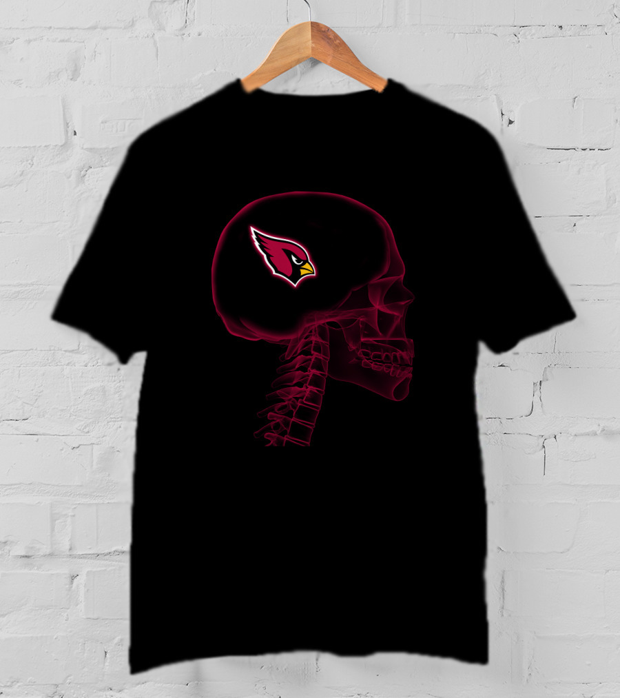 Arizona Cardinals Skull Brain Halloween T-Shirt