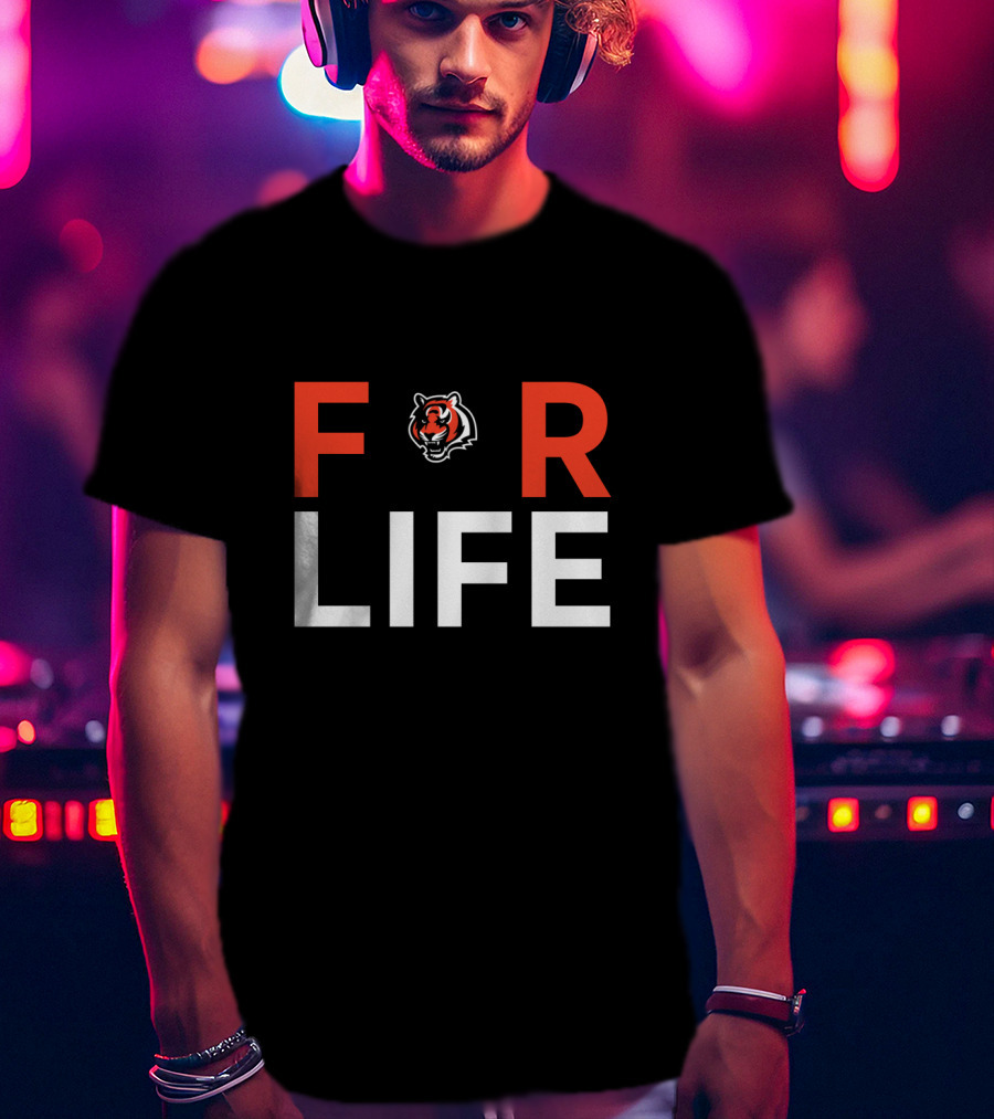 Cincinnati Bengals Tiger Logo For Life T-Shirt