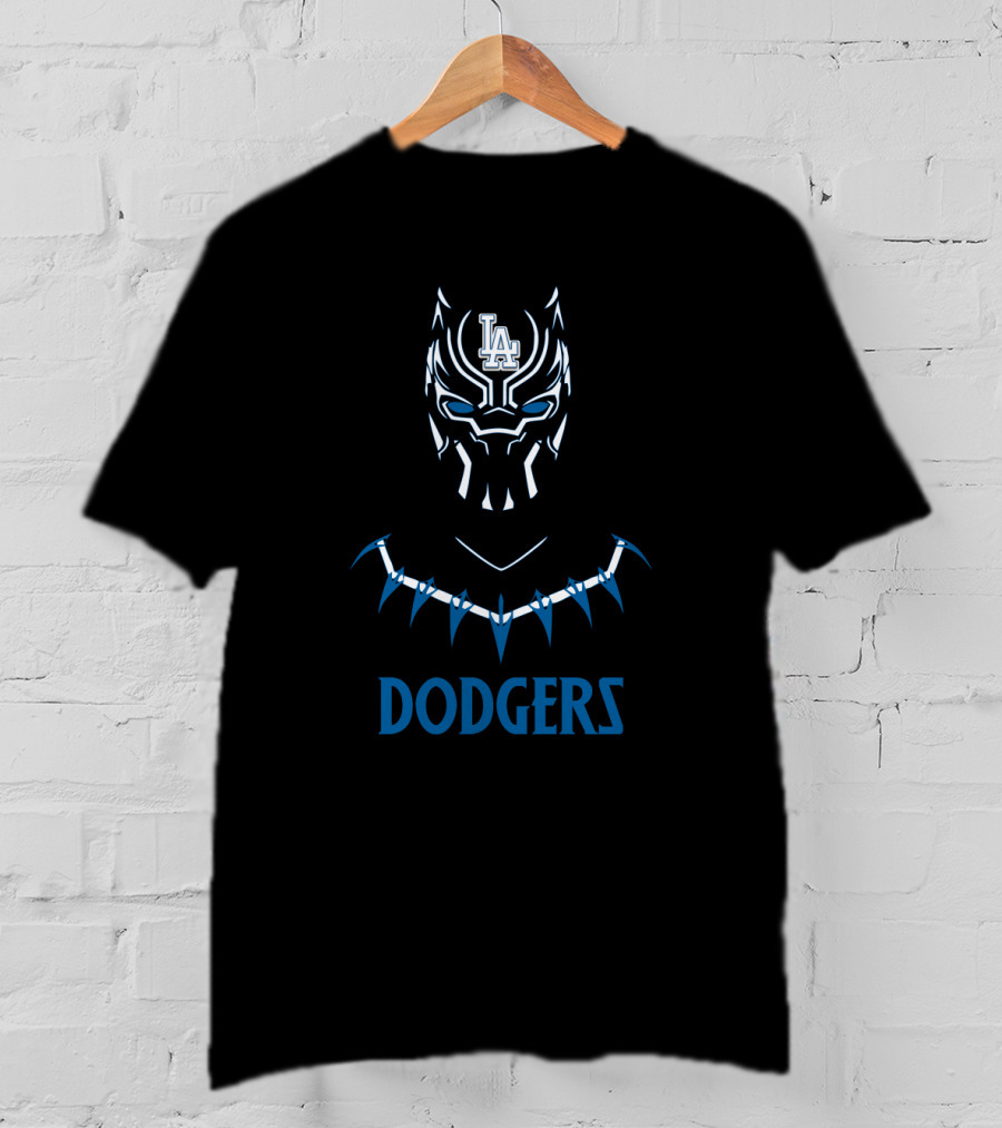 LA Dodgers Black Panther Fan Collaboration Dodgers Mascot T-Shirt