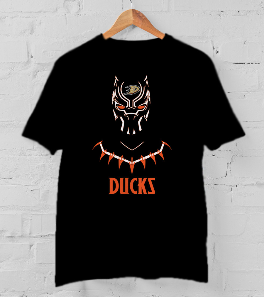 Anaheim Ducks Fandom Meets Black Panther Crossover T-Shirt