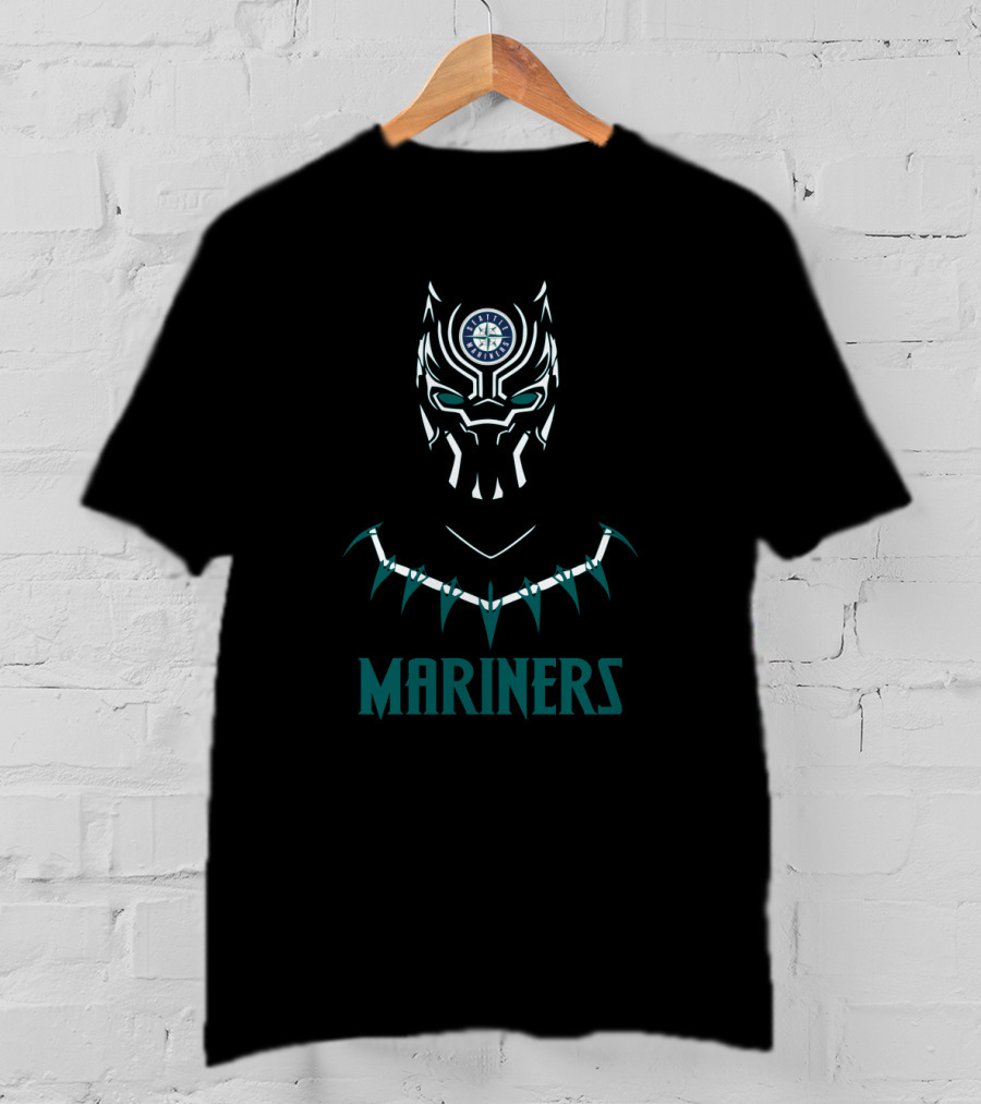 Mariners Black Panther Seattle Fans Fusion T-Shirt