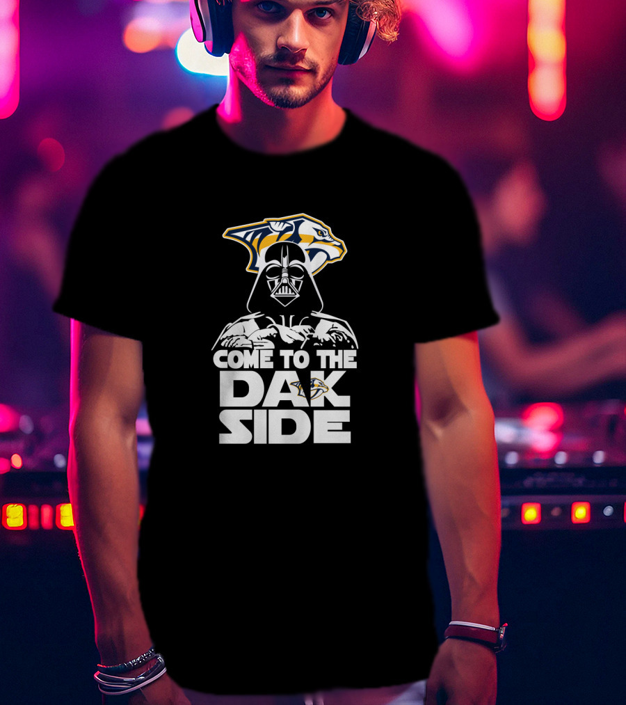 Nashville Predators Fans Come To The Dark Side Darth Vader Iconic Crossover T-Shirt