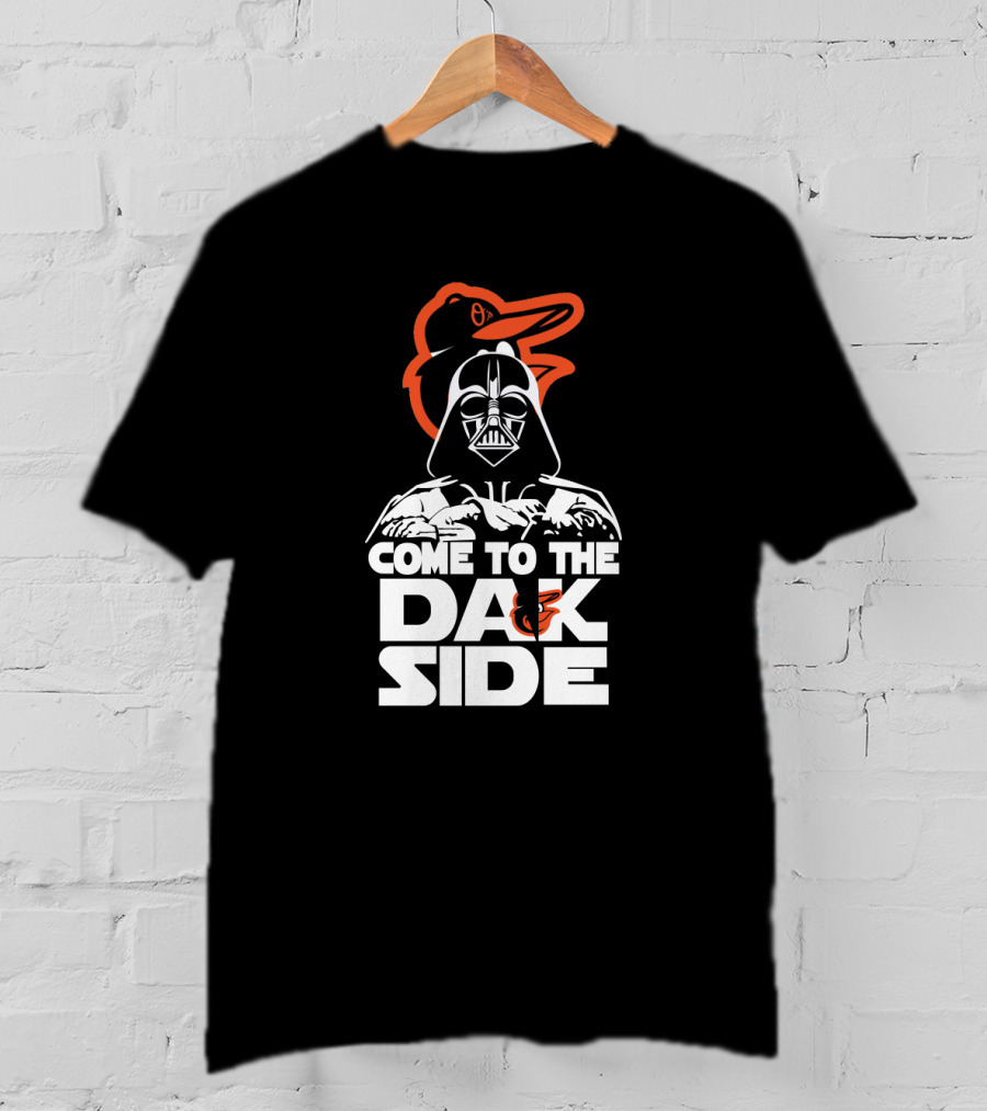 Come To The Dark Side Darth Vader Baltimore Orioles Fan Crossover T-Shirt