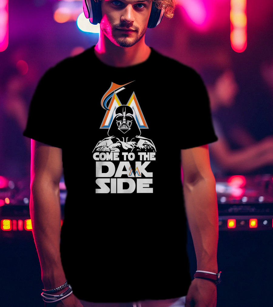Come To The Dark Side Darth Vader Miami Marlins Fans T-Shirt