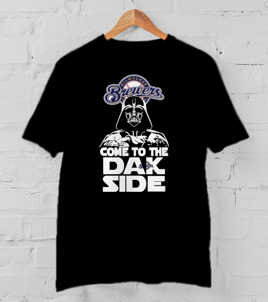 Milwaukee Brewers Fans Come To The Dark Side Darth Vader Crossover T-Shirt