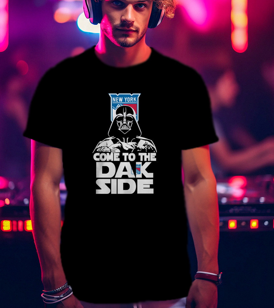 New York Rangers Fan Mashup Come To The Dark Side Darth Vader T-Shirt