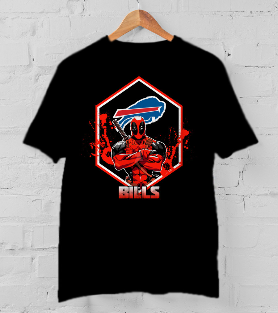 Deadpool Buffalo Bills Fans Crossover T-Shirt
