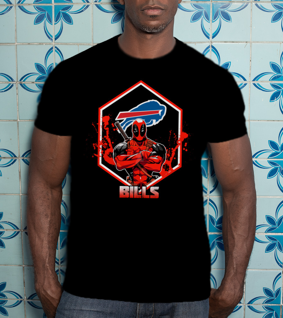 Deadpool Buffalo Bills Fans Crossover T-Shirt