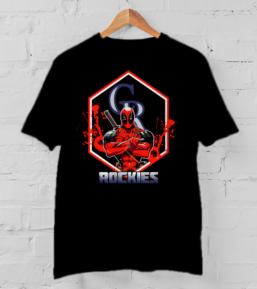 Deadpool Colorado Rockies Fans Baseball Marvel Mashup T-Shirt
